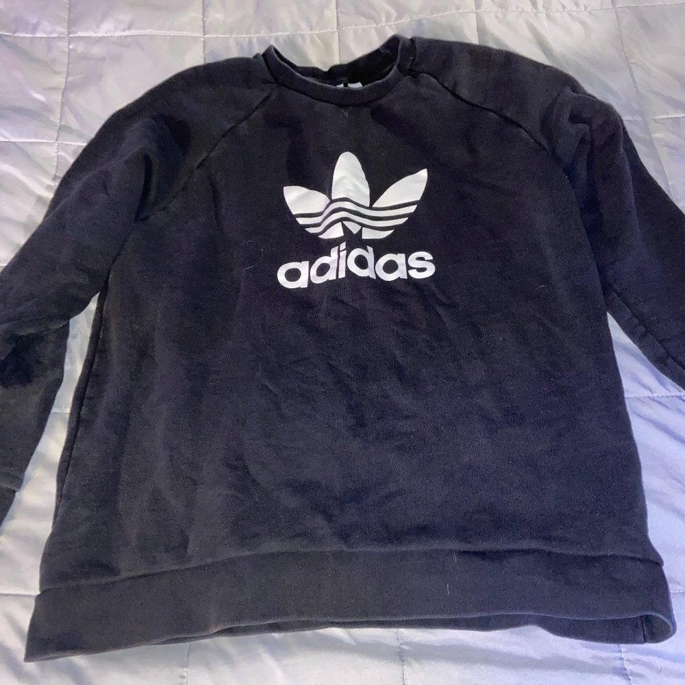 Mens Black Adidas Vintage Crewneck. Size L